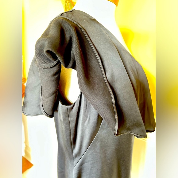 Ralph Lauren, Black Satin One shoulder Cocktail Party Dress, Formal - Picture 6 of 8